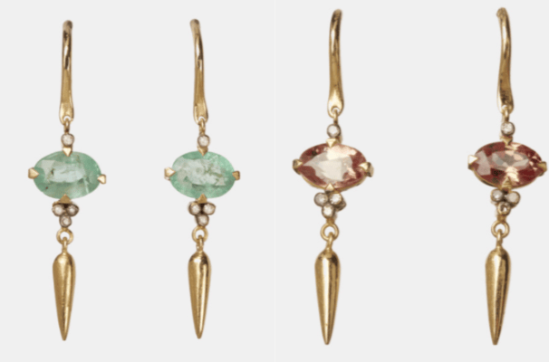 5 Octobre Earrings in Emerald or Pale Garnet - Image 1 of 6