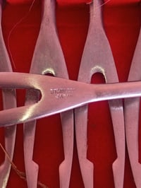 Image 3 of Midcentury Stainless Steel & Wood Fondue Forks