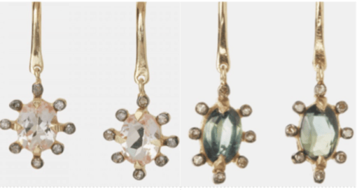 5 Octobre Flora Earrings in Pale Pink or Green - Image 1 of 5