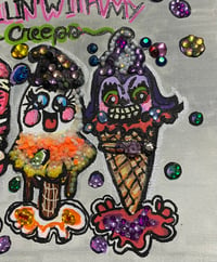 Image 3 of Halloween mixed media painting ice cream creeps