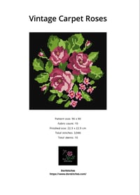 Image 3 of Vintage Carpet Roses – Cross Stitch Pattern