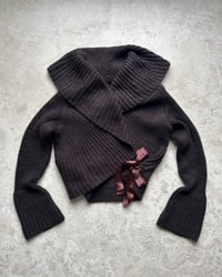 Image 1 of CHOCOLATE BROWN KNIT WRAP