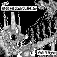 Image 1 of The Domestics  / Pizzatramp – No Life / This Is Your Life split white vinyl 12" single