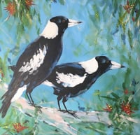 Image 1 of NEW Townsville Painting Class  'Paint Magpies' Workshop - Full Day Class 