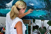 Image 2 of NEW Townsville Painting Class  'Paint Magpies' Workshop - Full Day Class 