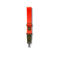 SHOULDER STRAP NEON ORANGE AND KHAKI CANVAS