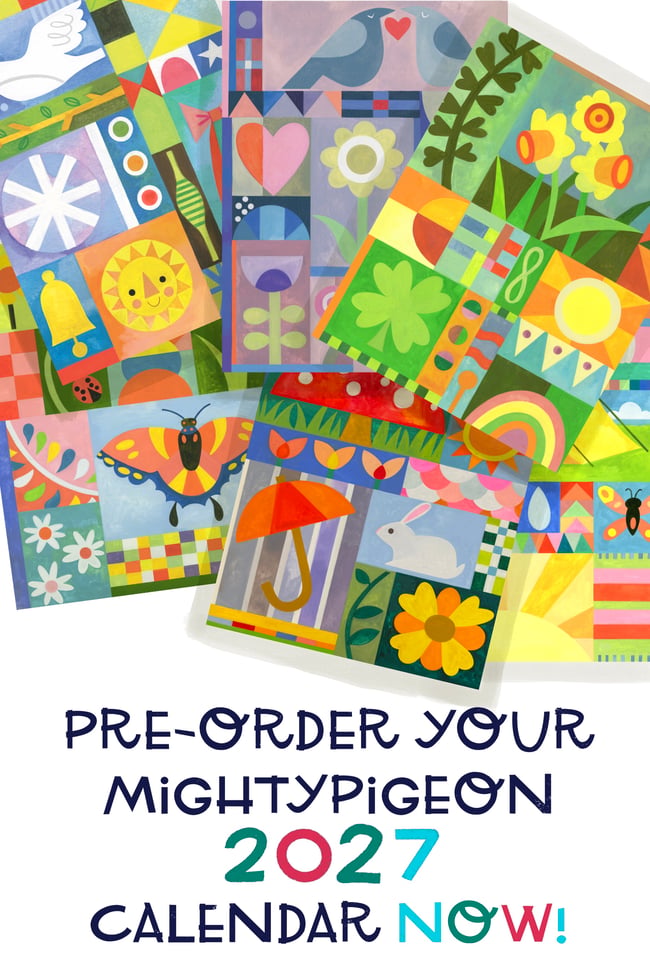 PRE-ORDER (Ships mid-october) 2027 full color illustrated calendar + digital PDF & stickers bundle