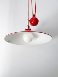 Image 3 of LÁMPARA METALARTE DE POLEA ROJA, AÑOS 70