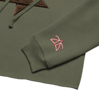 Image 3 of Women's Rusted z0star (Bella+Canvas) Crop Hoodie Green