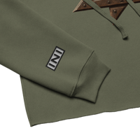 Image 4 of Women's Rusted z0star (Bella+Canvas) Crop Hoodie Green