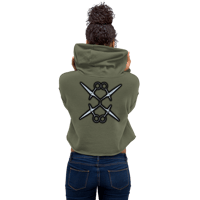 Image 2 of Women's Rusted z0star (Bella+Canvas) Crop Hoodie Green
