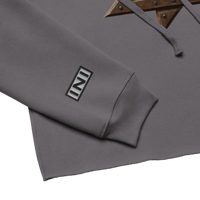 Image 4 of Women's Rusted z0star (Bella+Canvas) Crop Hoodie Gray