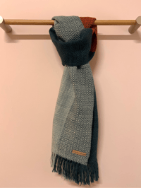 Image 1 of Pine, Seaglass & Orange Forever Scarf