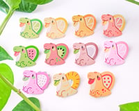 Image 1 of Fruit Dimetrodon Enamel Pins