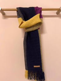 Image 1 of Buttery, Navy & Cerise Forever Scarf