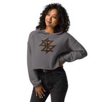 Image 1 of Women's Rusted z0star (Bella+Canvas) Crop Hoodie Gray