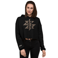 Image 1 of Women's Rusted z0star (Bella+Canvas) Crop Hoodie Black