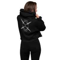 Image 2 of Women's Rusted z0star (Bella+Canvas) Crop Hoodie Black