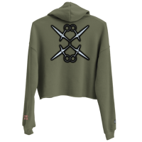 Image 5 of Women's Rusted z0star (Bella+Canvas) Crop Hoodie Green