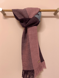 Image 1 of Rose, Fig & Light Teal Forever Scarf
