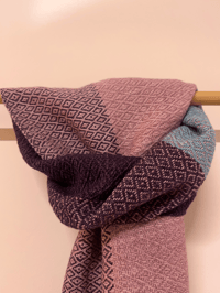 Image 2 of Rose, Fig & Light Teal Forever Scarf