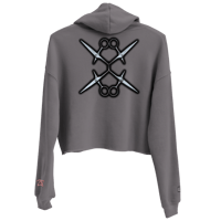 Image 5 of Women's Rusted z0star (Bella+Canvas) Crop Hoodie Gray