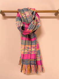 Image 1 of Neon Pink & Blue Naomi Scarf
