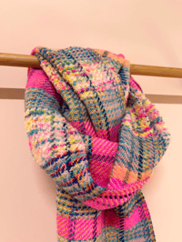 Image 2 of Neon Pink & Blue Naomi Scarf