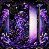 Image 1 of Cosmic Jellyfish Phone Case — Impact‑Resistant Wormhole Design