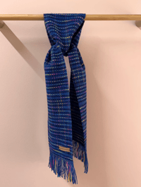 Image 1 of Navy & neon fleck Skinny Scarf