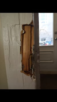 Image 1 of Door Jamb Splinter Repair & Reinforcement
