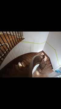 Image 1 of Custom Curved Staircase Board & Batten Wainscoting