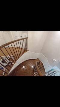 Image 3 of Custom Curved Staircase Board & Batten Wainscoting