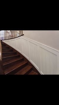 Image 5 of Custom Curved Staircase Board & Batten Wainscoting