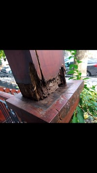 Image 1 of Exterior Porch Post Repair & Deck Refinishing