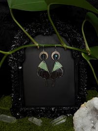 Image 1 of Mint Swallowtail Butterfly Wing Earrings II