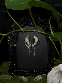 Image 1 of Mint Swallowtail Butterfly Wing Earrings
