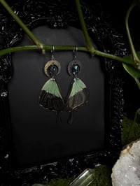 Image 3 of Mint Swallowtail Butterfly Wing Earrings II