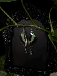 Image 3 of Mint Swallowtail Butterfly Wing Earrings