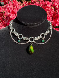 Image 1 of Green Beetle Dagger Choker