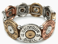 Tri Colored 12 Gauge Bullet Shell Bracelet
