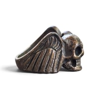 Image 3 of Vintage Winged Wheel Skull Ring, c. 1970s