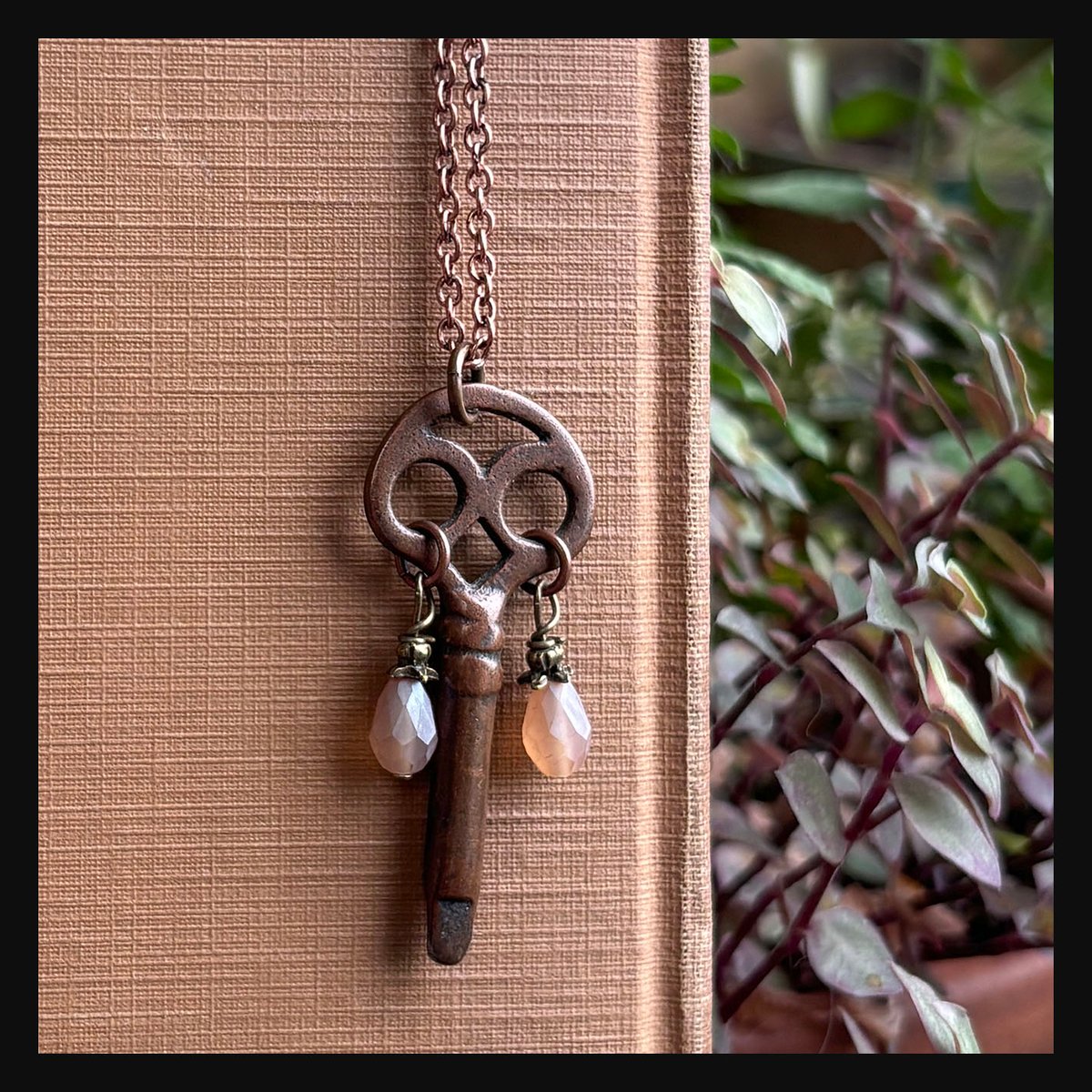 Copper Sewing Machine Key Necklace