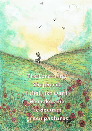 Image of Watercolour pencil and ink illustrations A5 cards