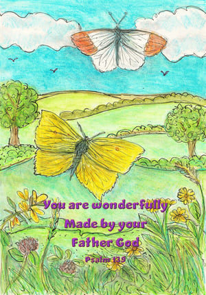 Image of Watercolour pencil and ink illustrations A5 cards