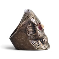 Image 3 of King Baby Skull Ring w/ Garnet Eyes, c. 2010