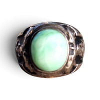 Image 2 of Antique Jade Stone Buddha Ring, c. 1930s