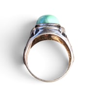 Image 4 of Antique Jade Stone Buddha Ring, c. 1930s
