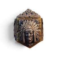 Image 1 of Vintage Crowned Aztec Chief Ring, c. 1940s