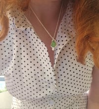 Image 5 of Ready to ship! Jewelled Cornish Seaglass Necklace - dark green 